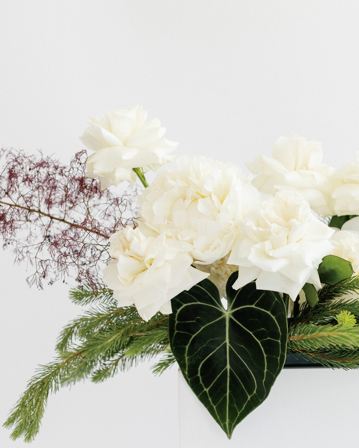 White Rose Christmas Table Arrangement