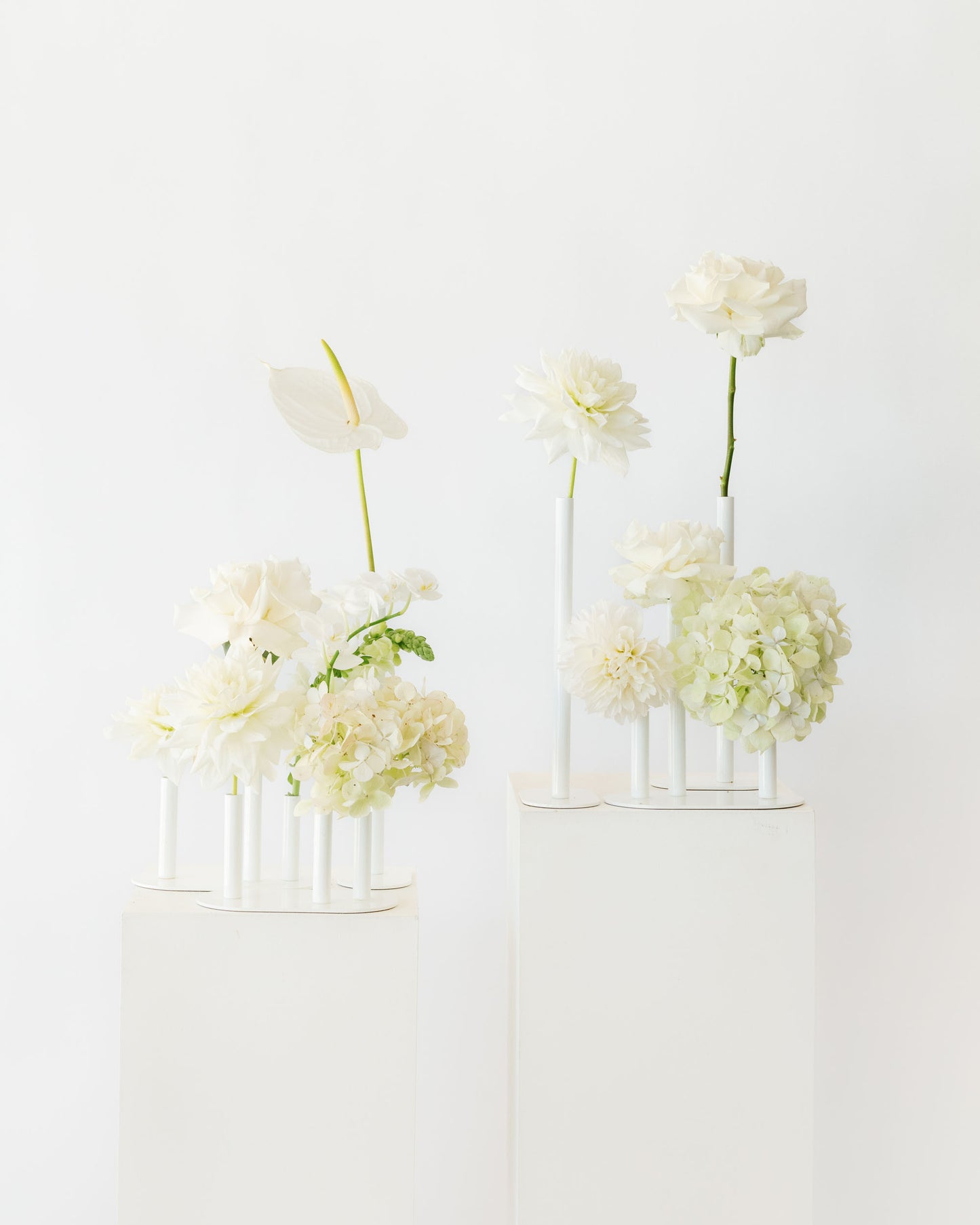 All White Single Stem Tablescape