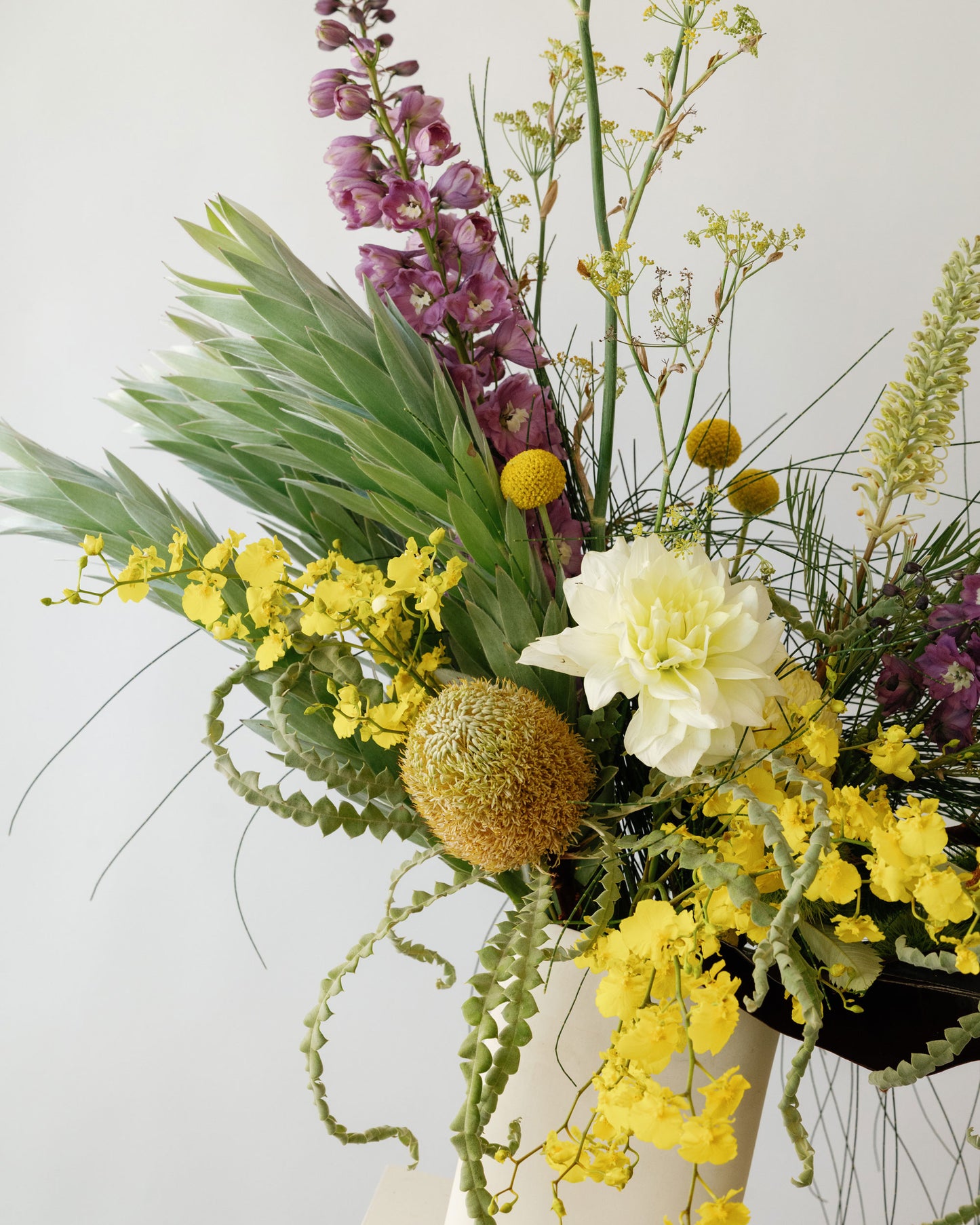 Pretty & Pastel Lilac Hues Floral Arrangement – Modern & Sculptural