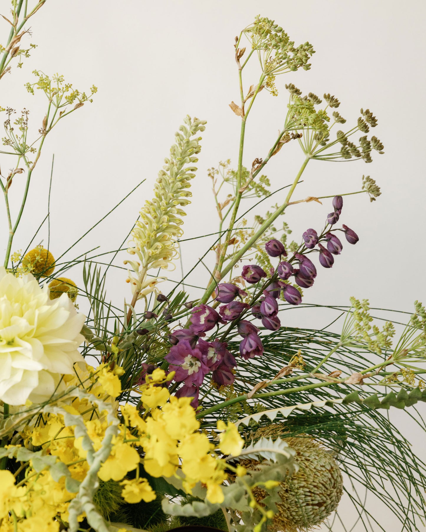 Pretty & Pastel Lilac Hues Floral Arrangement – Modern & Sculptural