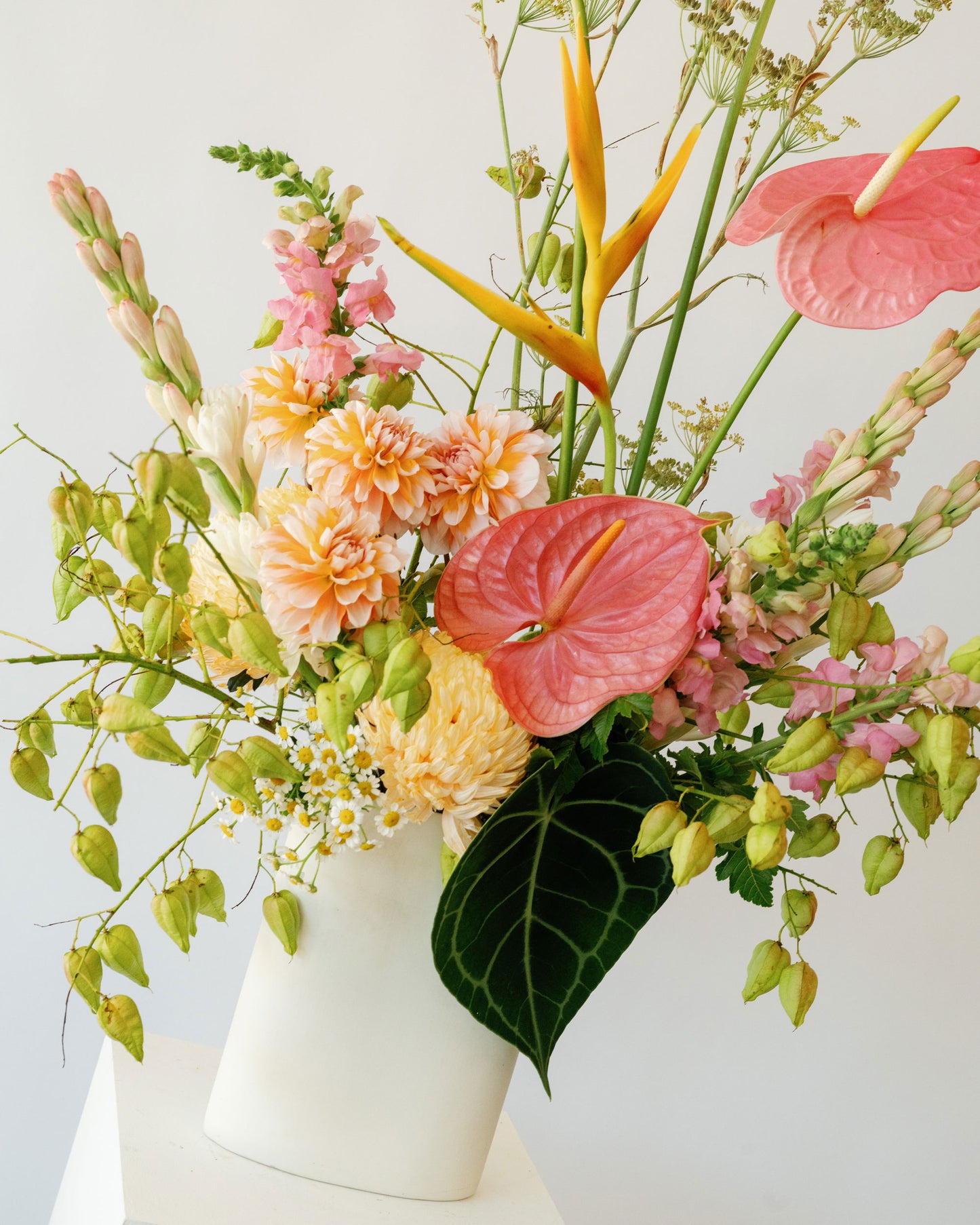 Pretty & Pastel Pink Hues Floral Arrangement – Modern & Sculptural