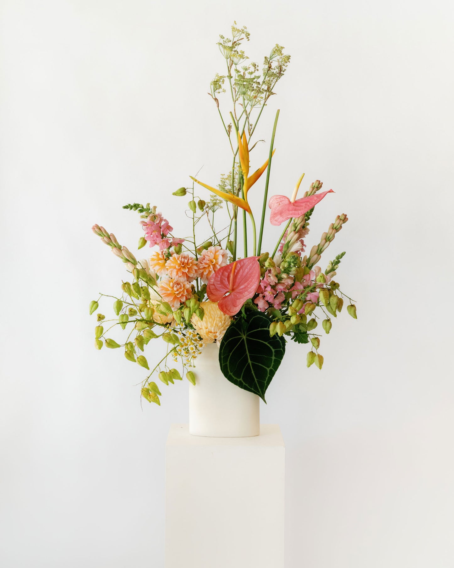 Pretty & Pastel Pink Hues Floral Arrangement – Modern & Sculptural