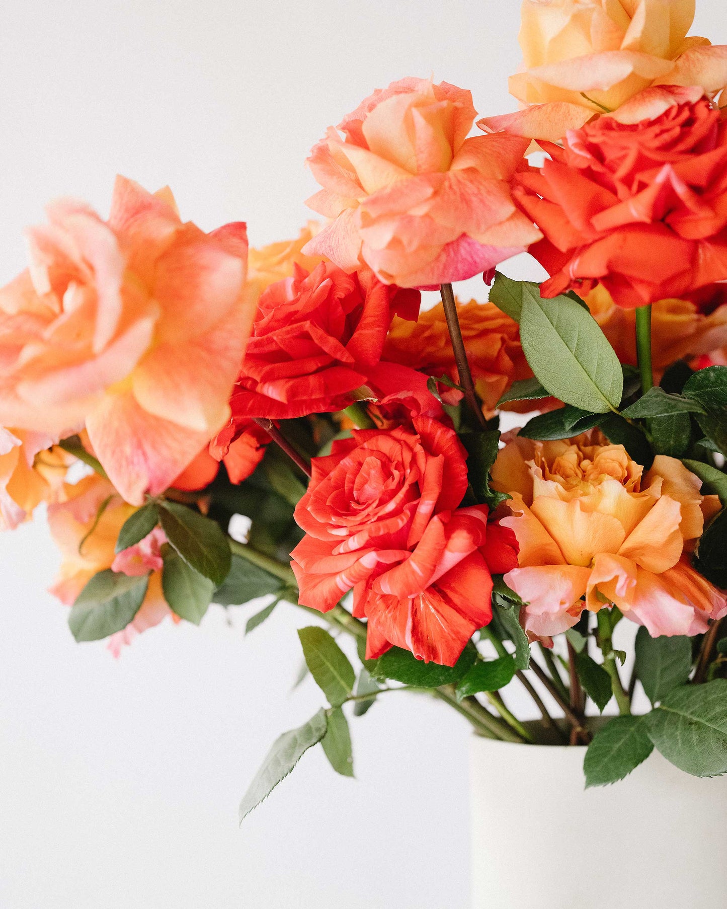 Valentine's Day Orange & Red Roses Flower Bunch